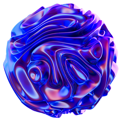 Abstrakcyjna forma 3D w kolorach fioletowym i niebieskim