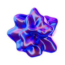 Abstrakcyjna forma 3D w kolorach fioletowym i niebieskim