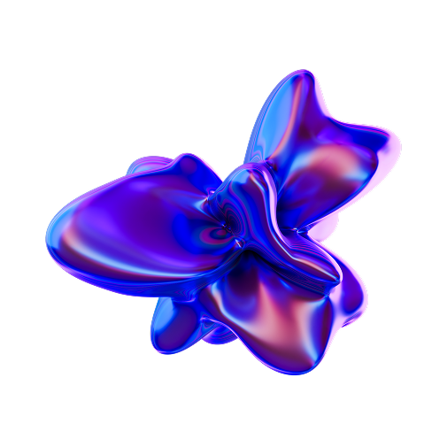 Abstrakcyjna forma 3D w kolorach fioletowym i niebieskim